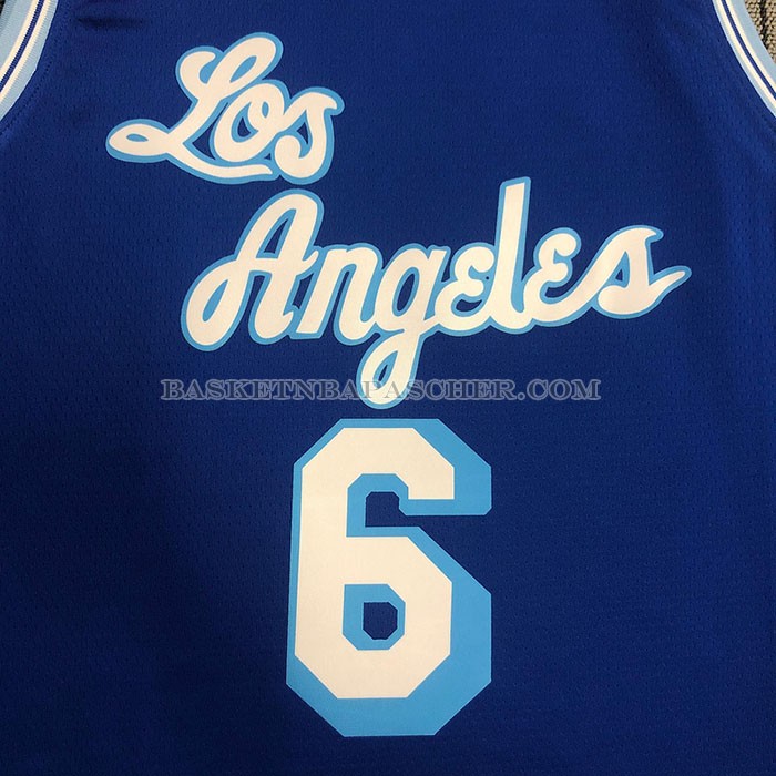 Maillot Los Angeles Lakers LeBron James NO 6 Hardwood Classic 2021-22 bleu